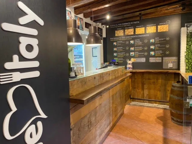 The counter and pasta menu